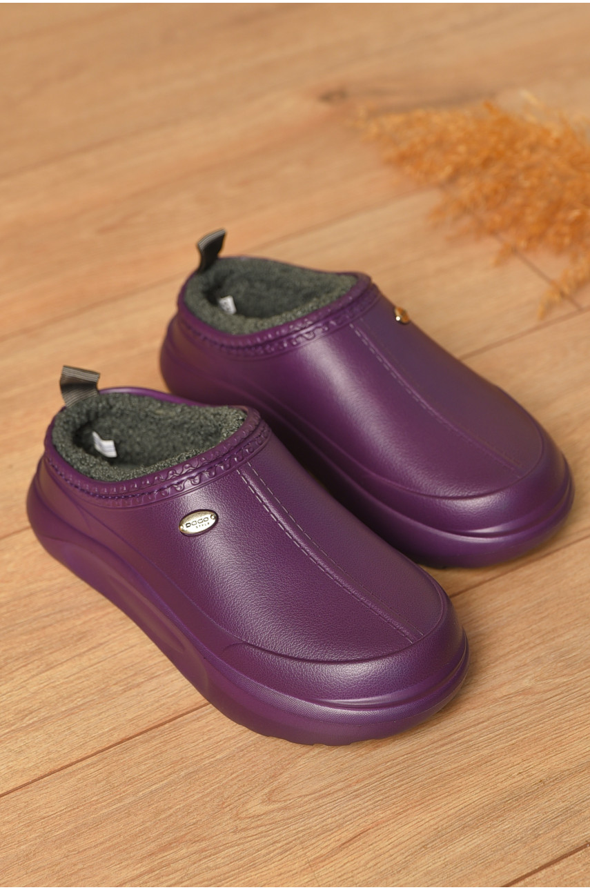 Галоши женские без задника утепленные фиолетового цвета 4101 206278