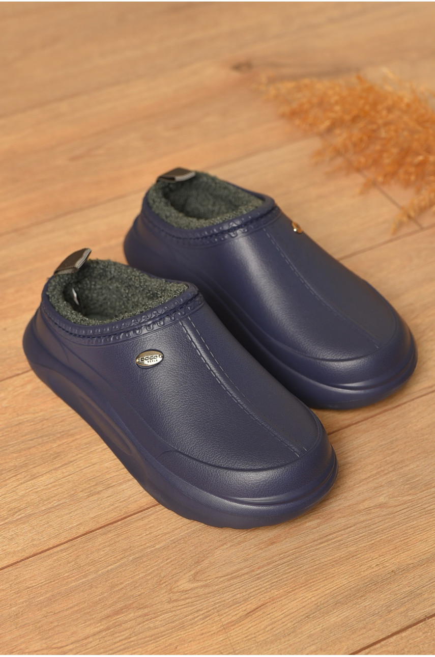 Калоші жіночі без задника утеплені синього кольору 4101 206280