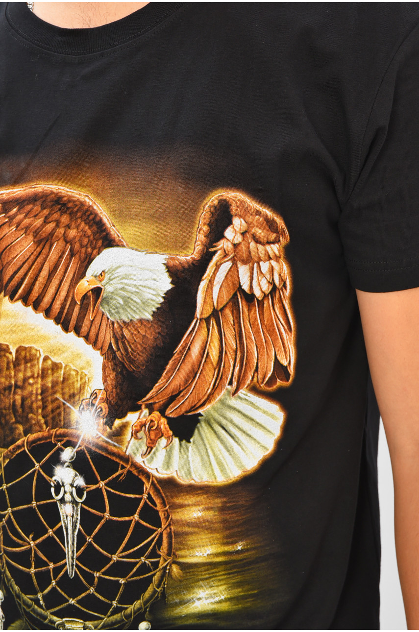 Футболка мужская черного цвета с принтом MPO1258 206282