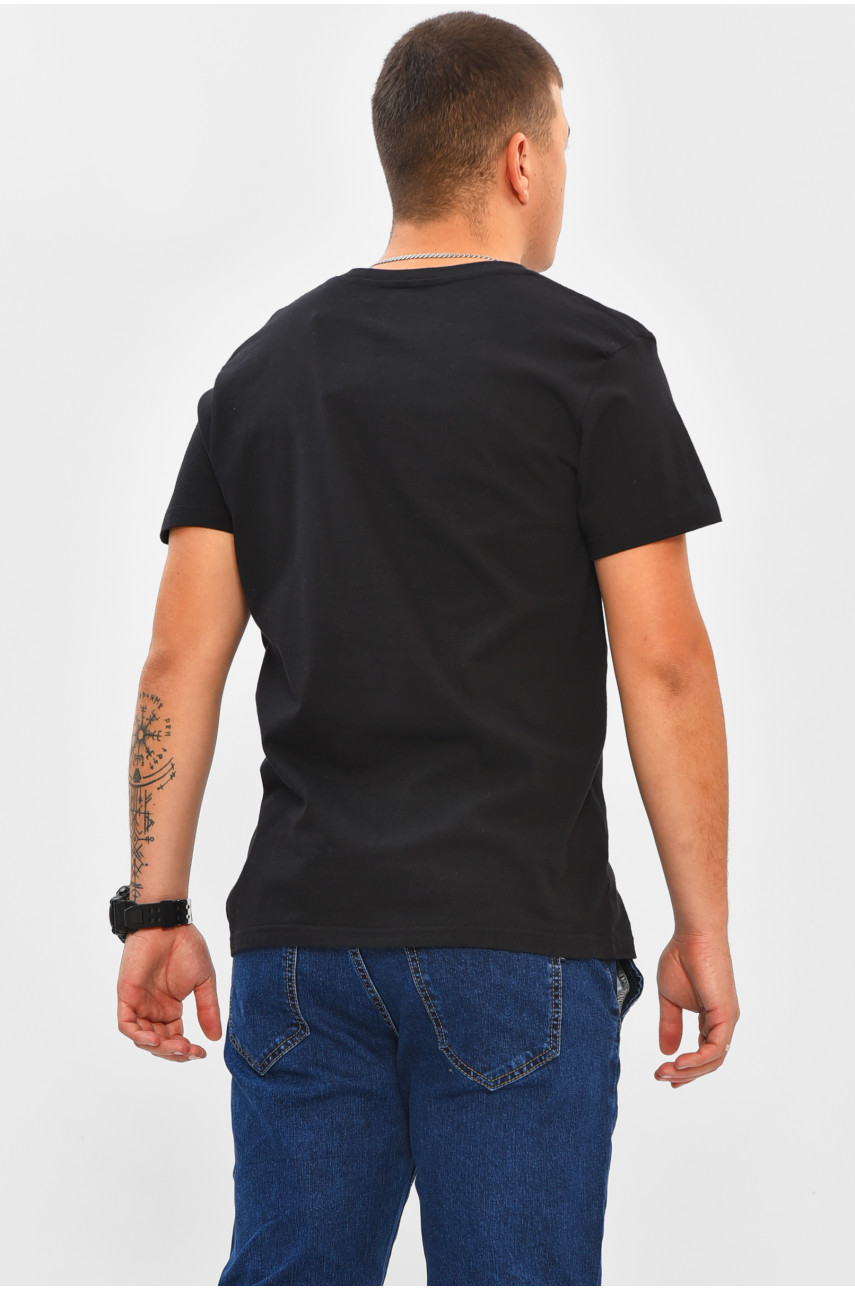 Футболка мужская черного цвета с принтом MPO8116 206283
