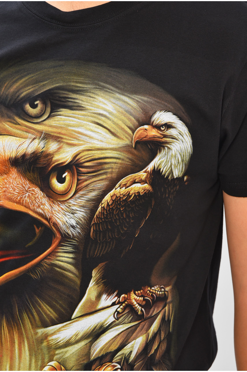 Футболка мужская черного цвета с принтом MPO8108 206285