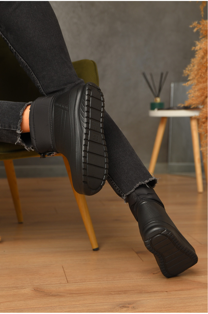 Дутики женские на меху черного цвета D-390 206288