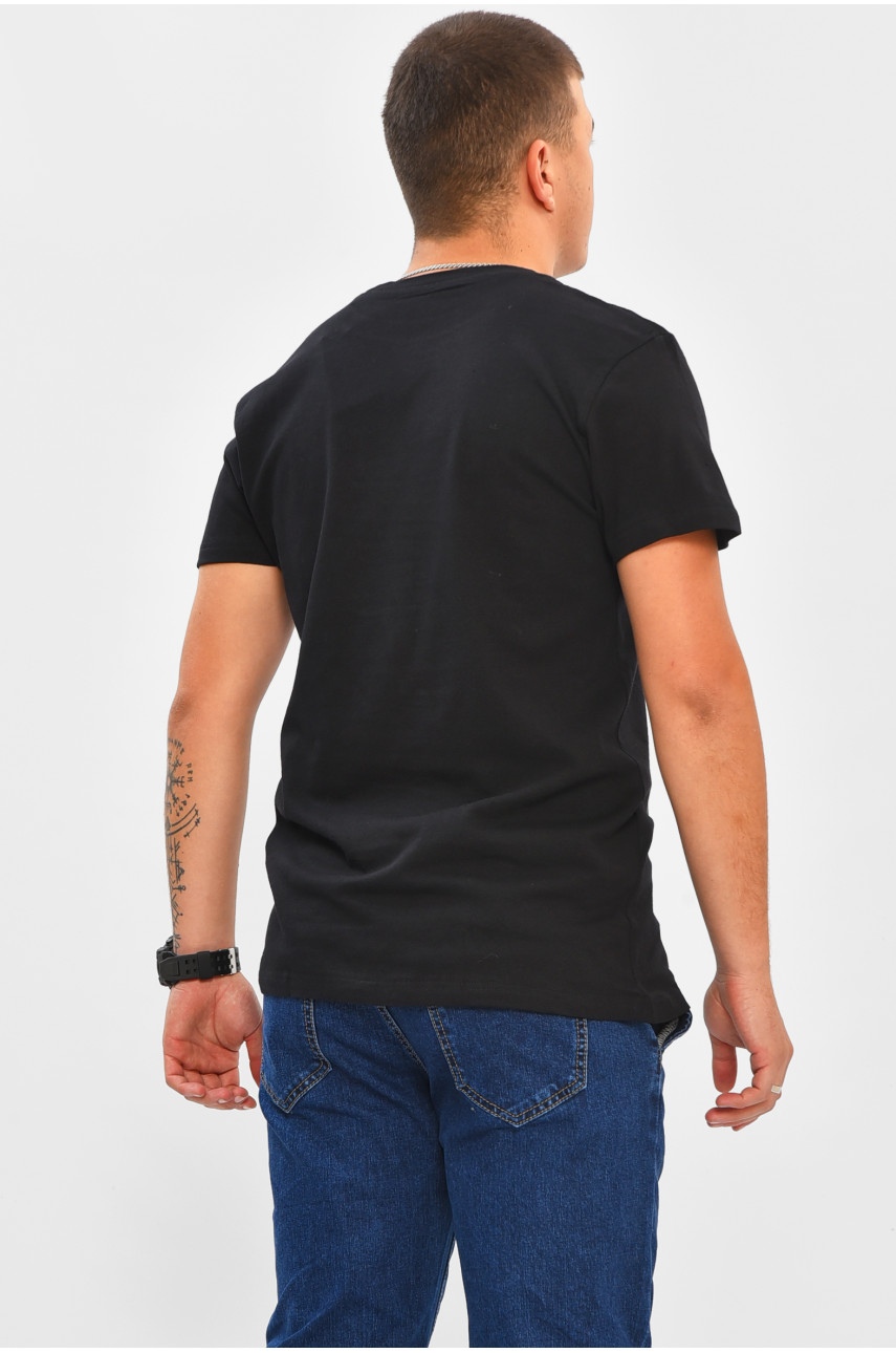 Футболка мужская черного цвета с принтом MPO8112 206290