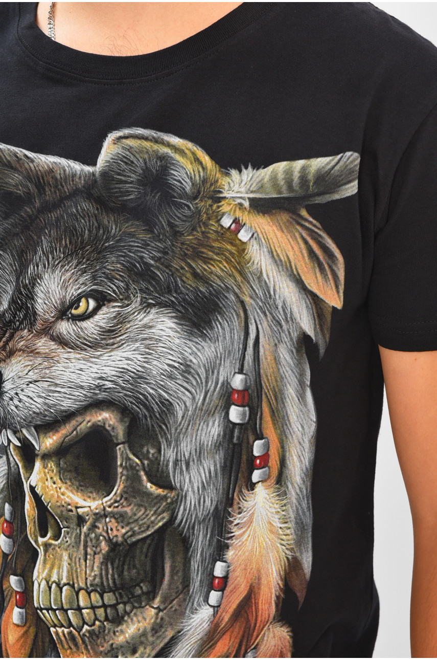 Футболка мужская черного цвета с принтом MPO8107 206291