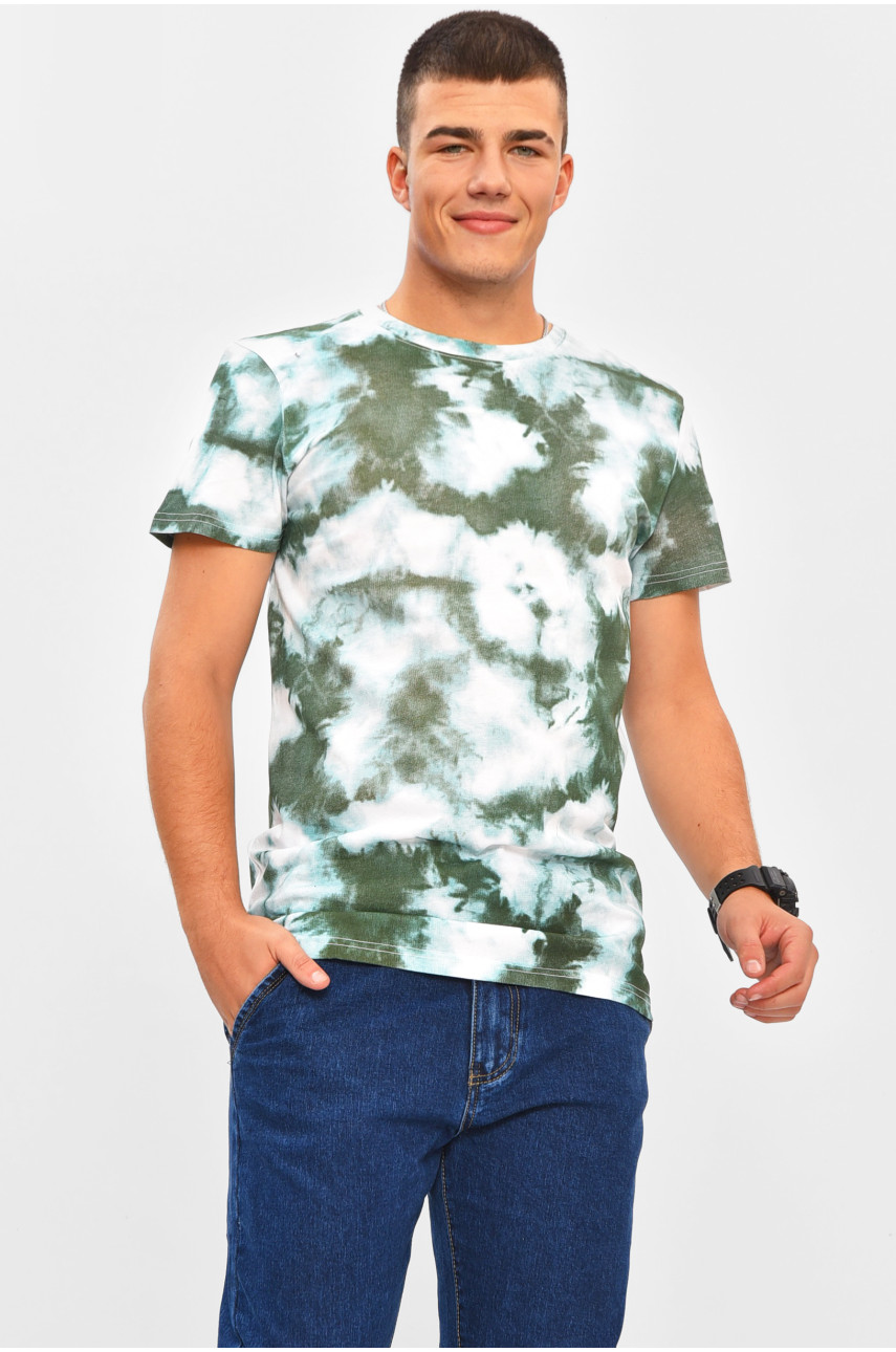 Футболка мужская зеленого цвета с принтом MPO2034 206293