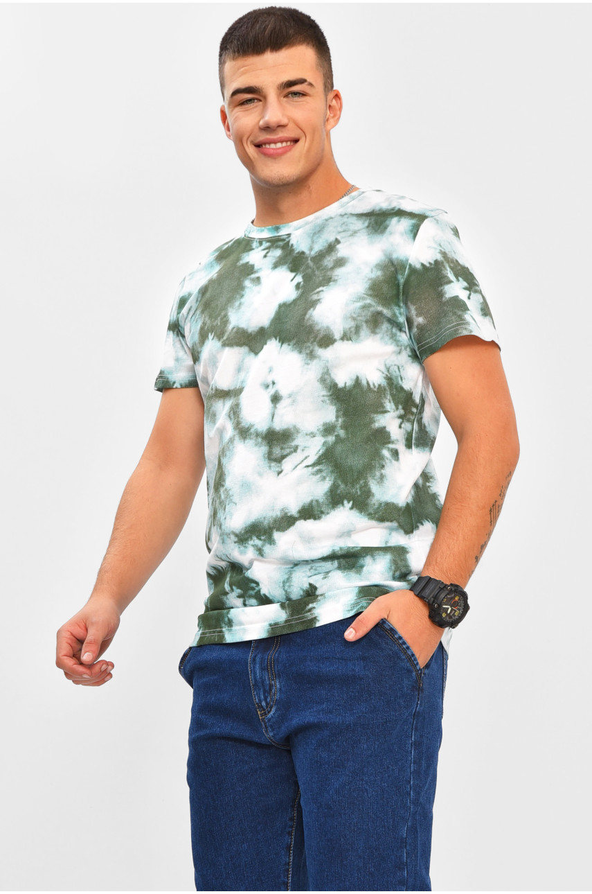 Футболка мужская зеленого цвета с принтом MPO2034 206293