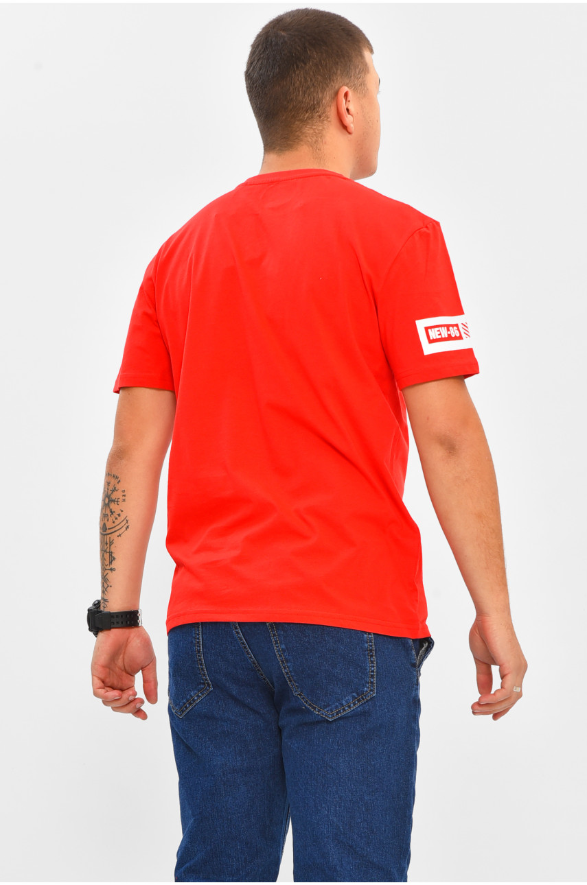 Футболка мужская красного цвета с принтом MPO0241 206296