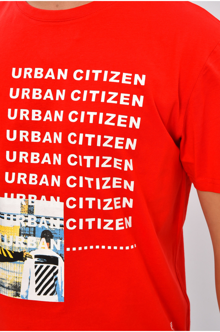 Футболка мужская красного цвета с принтом MPO0241 206296