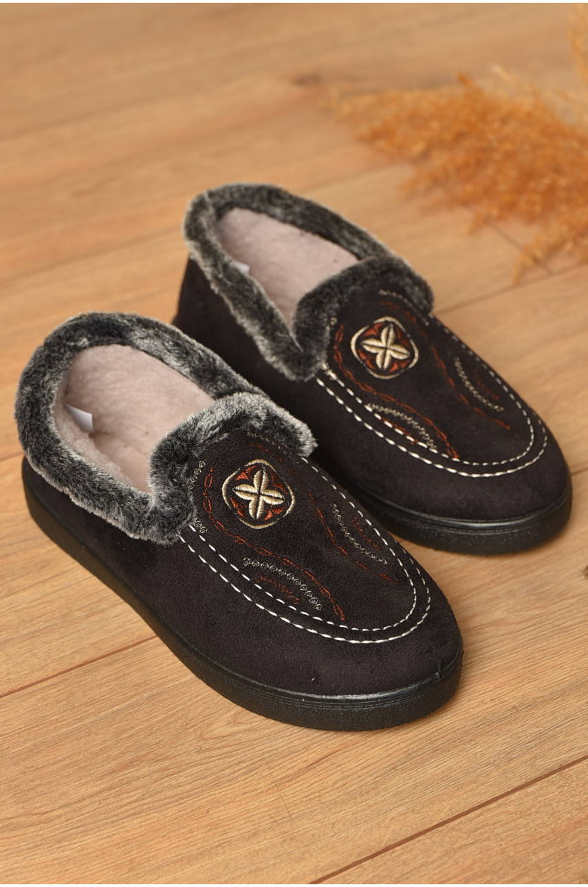 Капці жіночі на хутрі чорного кольору У-5 206304