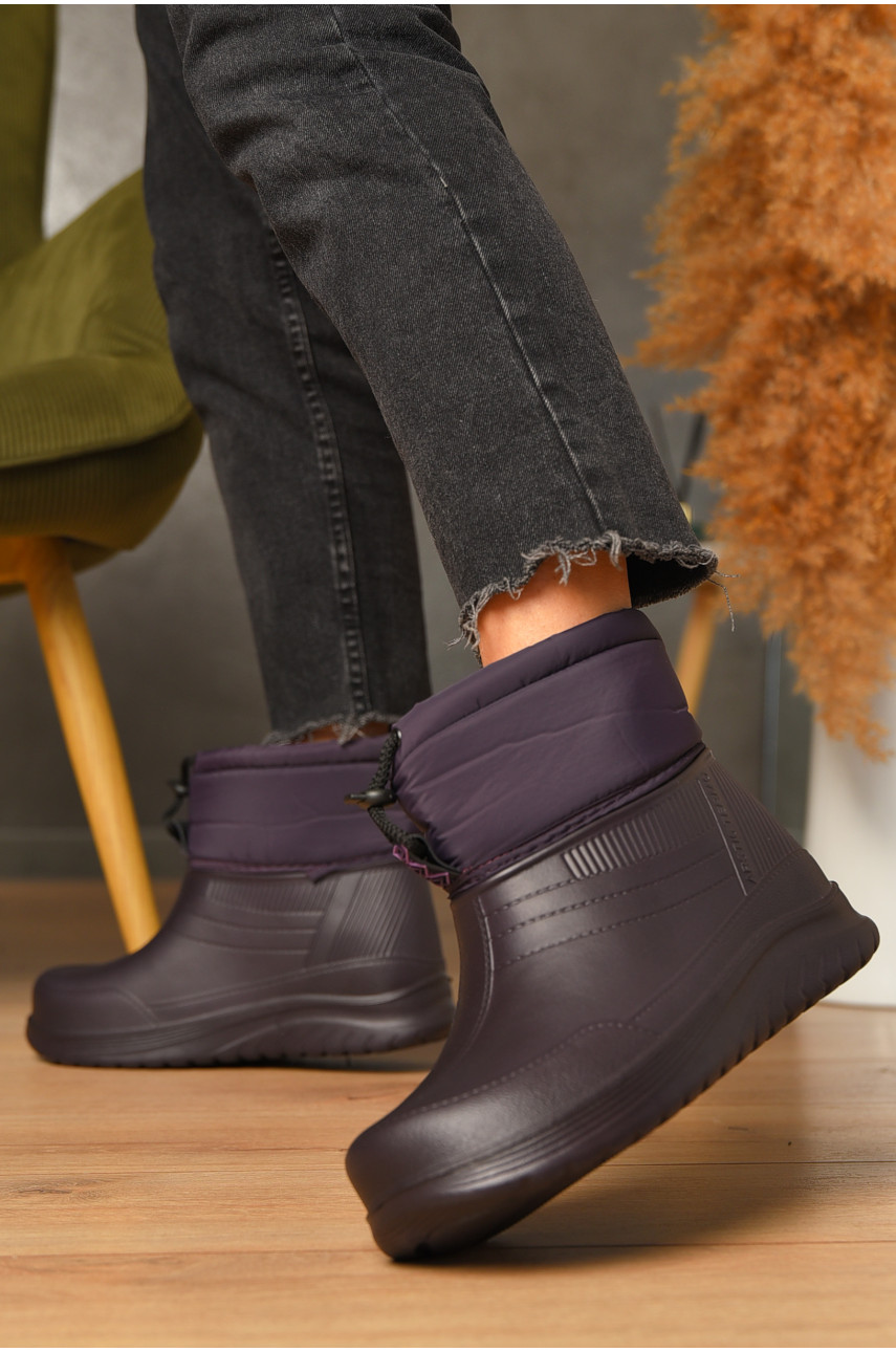 Дутики женские на меху фиолетового цвета D-390 206311