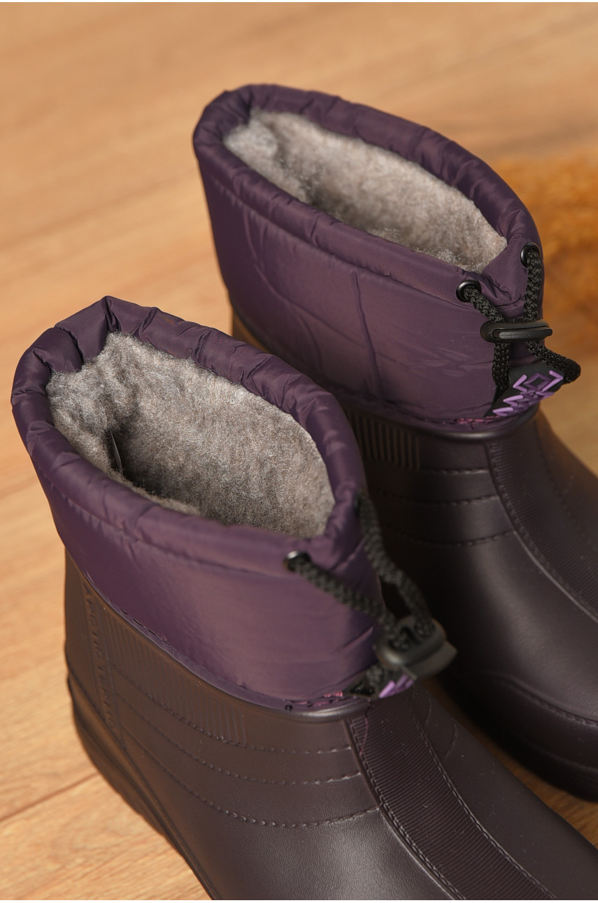 Дутики женские на меху фиолетового цвета D-390 206311