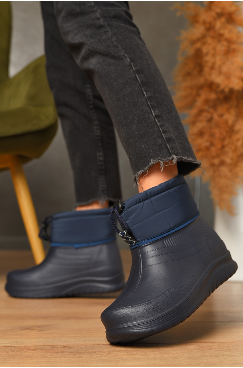 Дутики женские на меху синего цвета D-390 206312