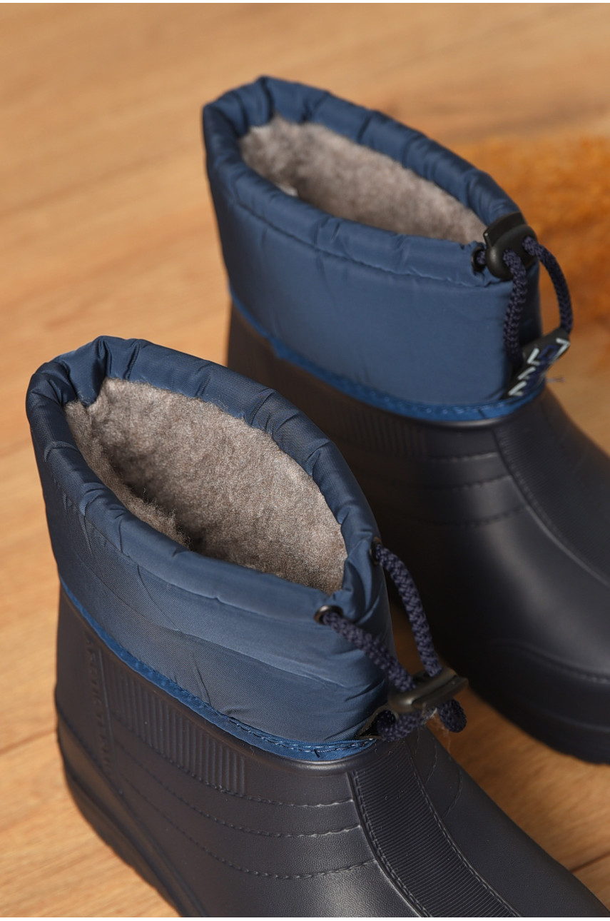 Дутики женские на меху синего цвета D-390 206312