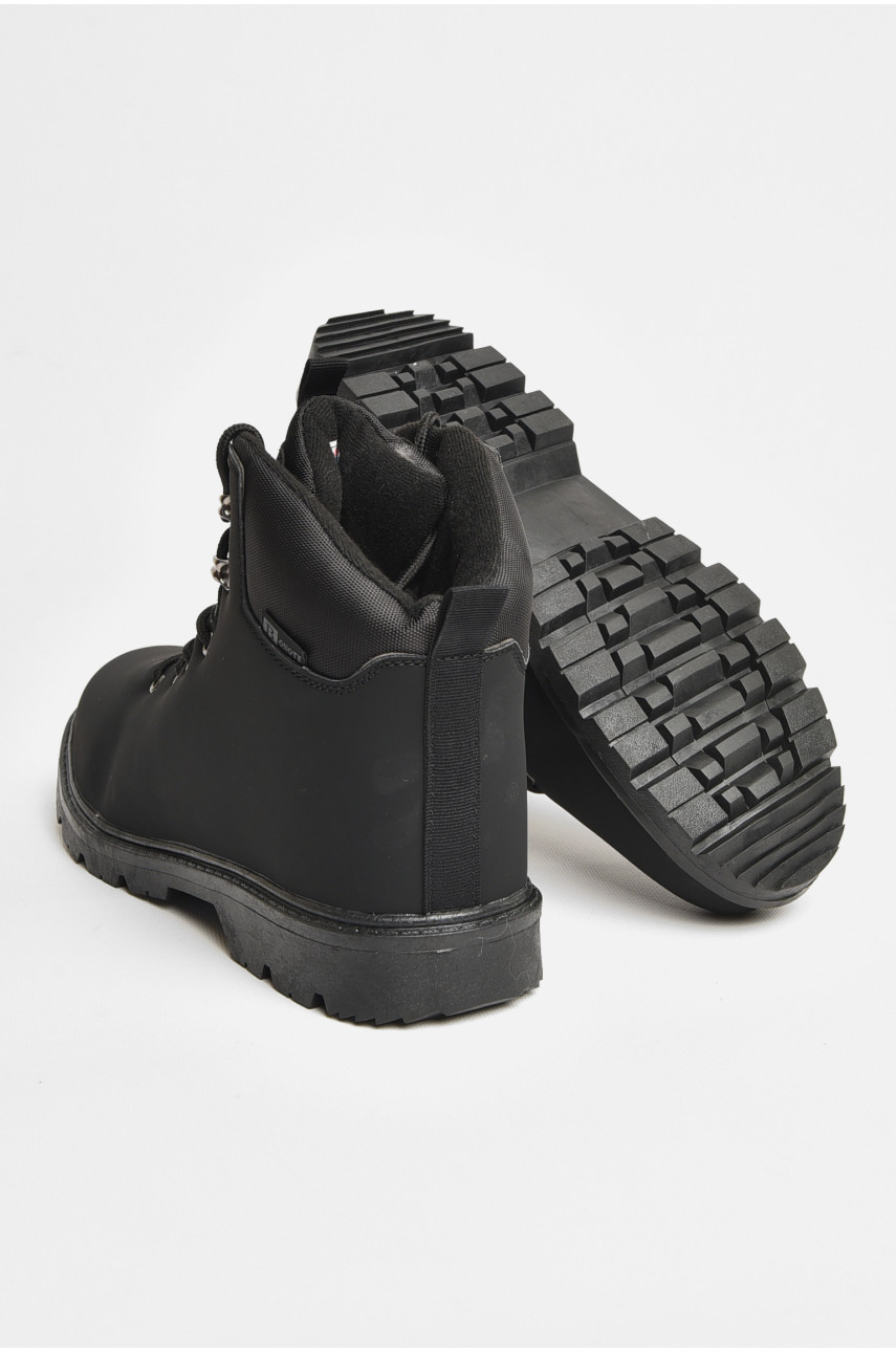 Черевики чоловічі зимові на хутрі чорного кольору 9017А-4 206318