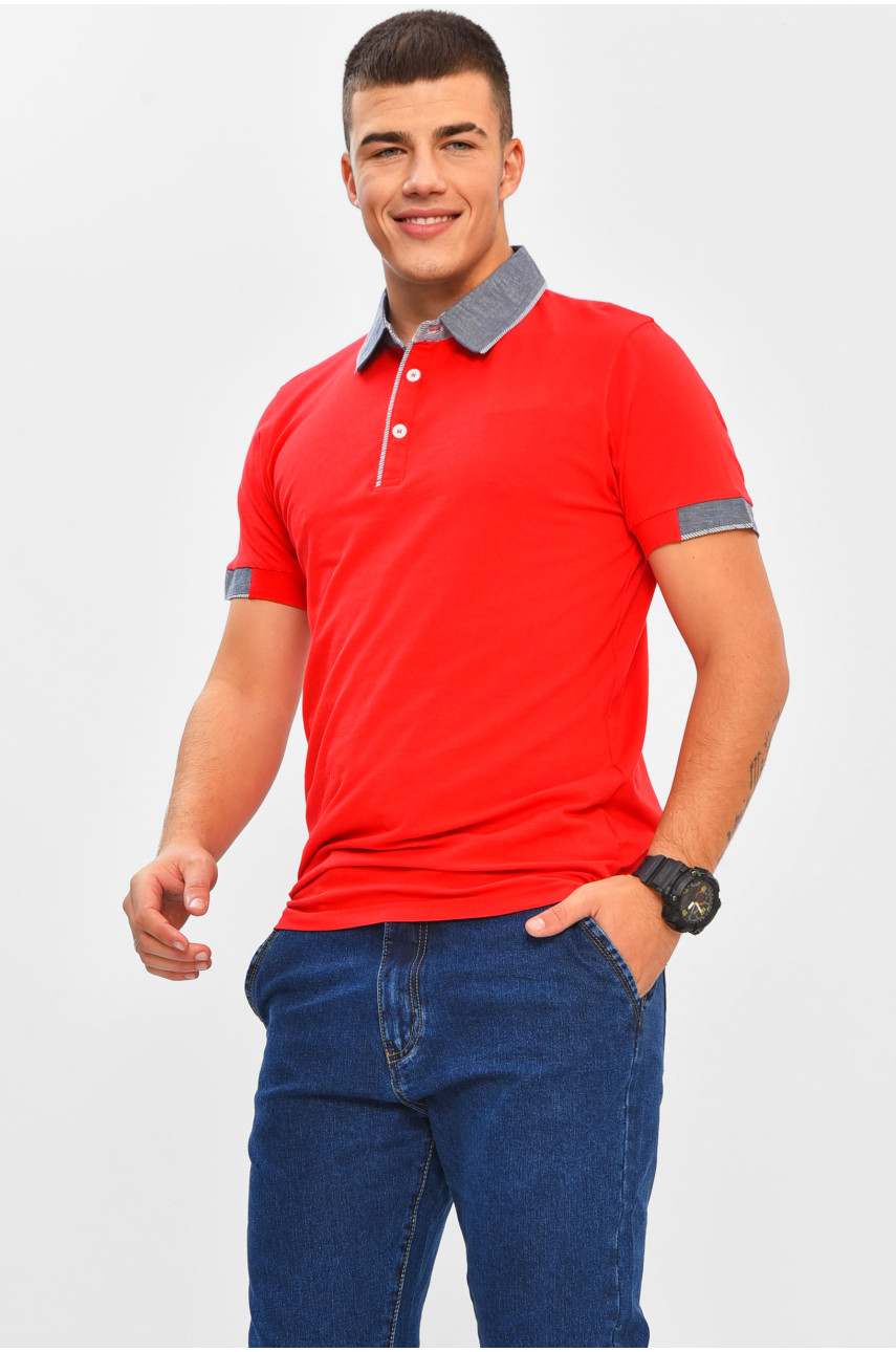 Футболка мужская однотонная красного цвета МРО7235 206320