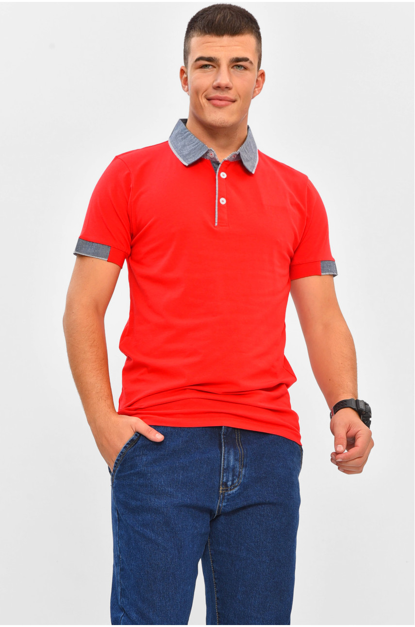 Футболка мужская однотонная красного цвета МРО7235 206320