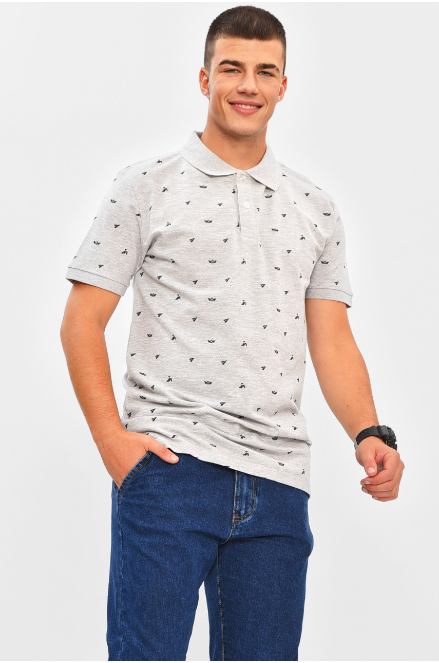 Футболка мужская серого цвета с принтом МРО0232 206324