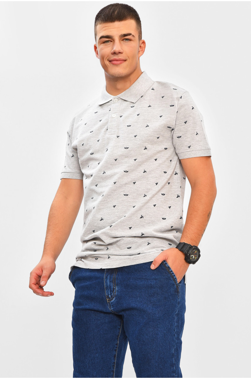 Футболка мужская серого цвета с принтом МРО0232 206324