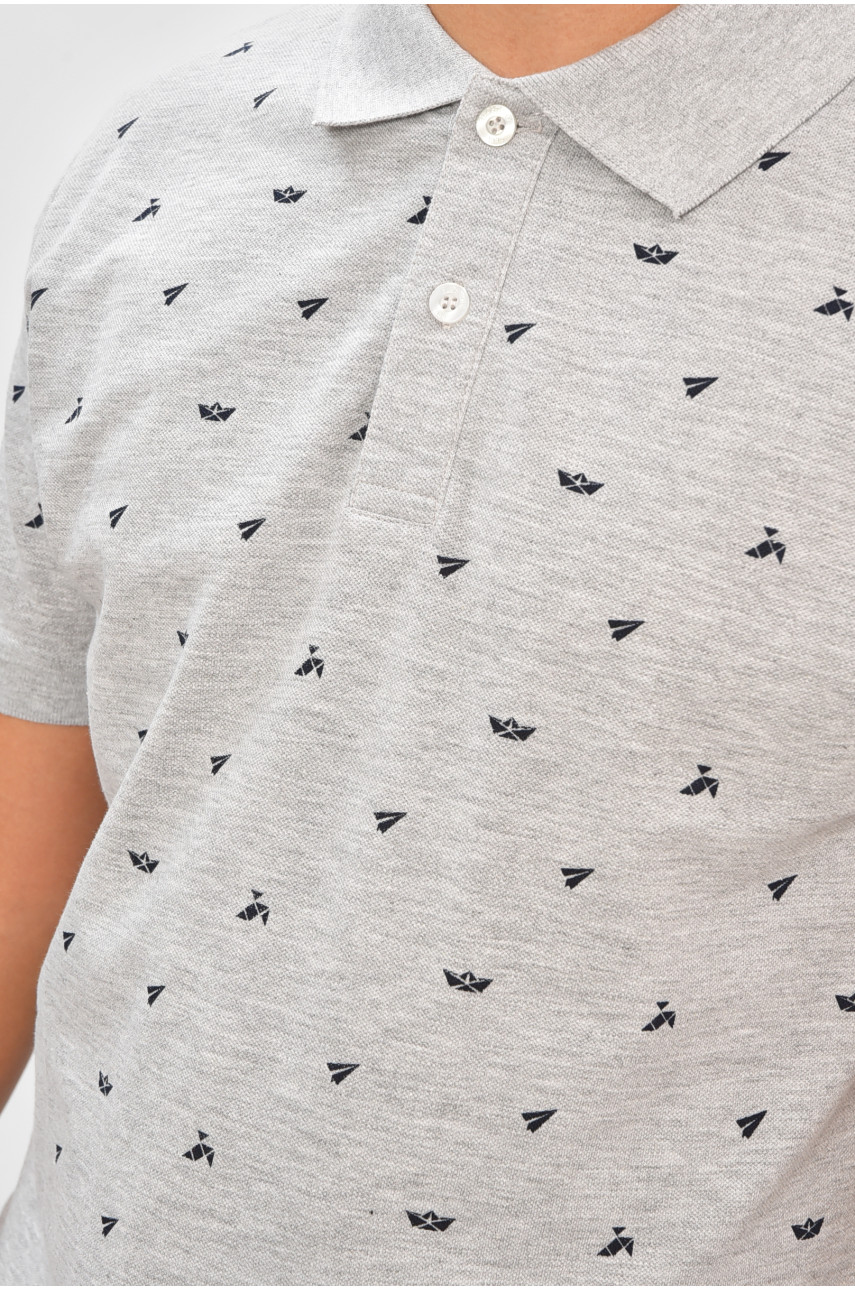 Футболка мужская серого цвета с принтом МРО0232 206324