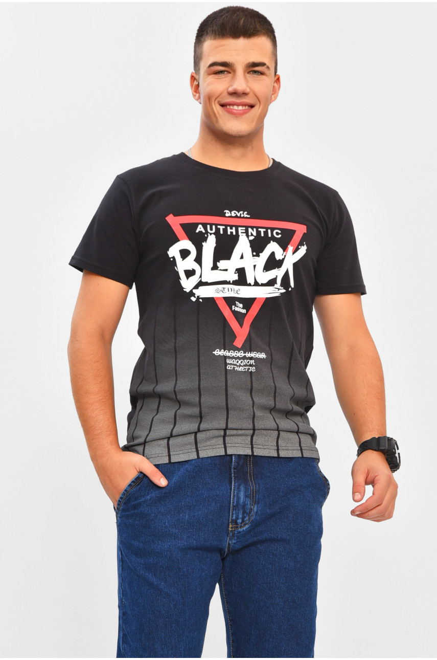 Футболка мужская черного цвета с принтом МРО2043 206329