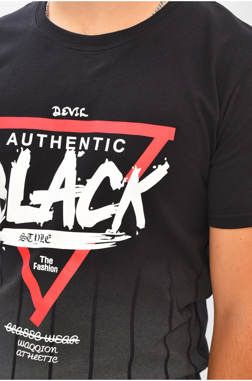 Футболка мужская черного цвета с принтом МРО2043 206329