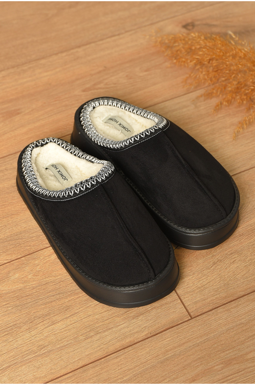 Домашні капці жіночі на хутрі чорного кольору MD10095 206355