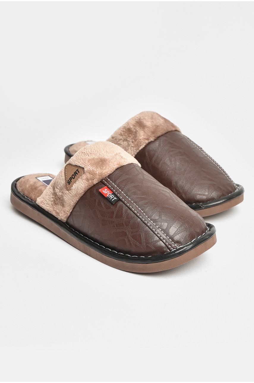 Тапочки комнатные мужские тёмно-коричневого цвета А8114 206365