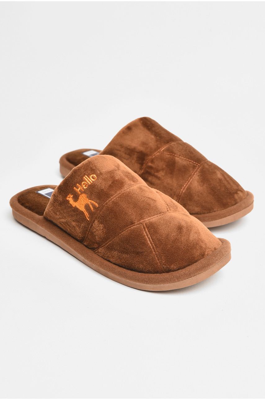 Тапочки комнатные мужские тёмно-коричневого цвета 72BUC 206371