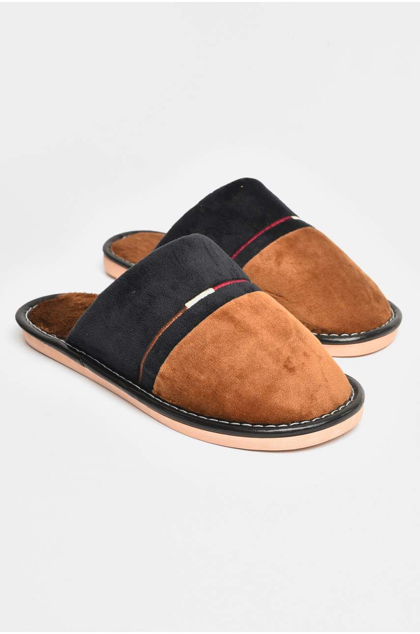 Тапочки комнатные мужские тёмно-коричневого цвета НК-22 206373