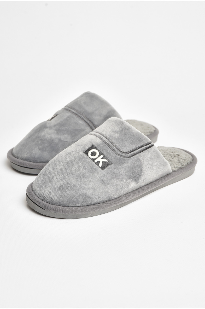 Тапочки комнатные мужские серого цвета 628 206379