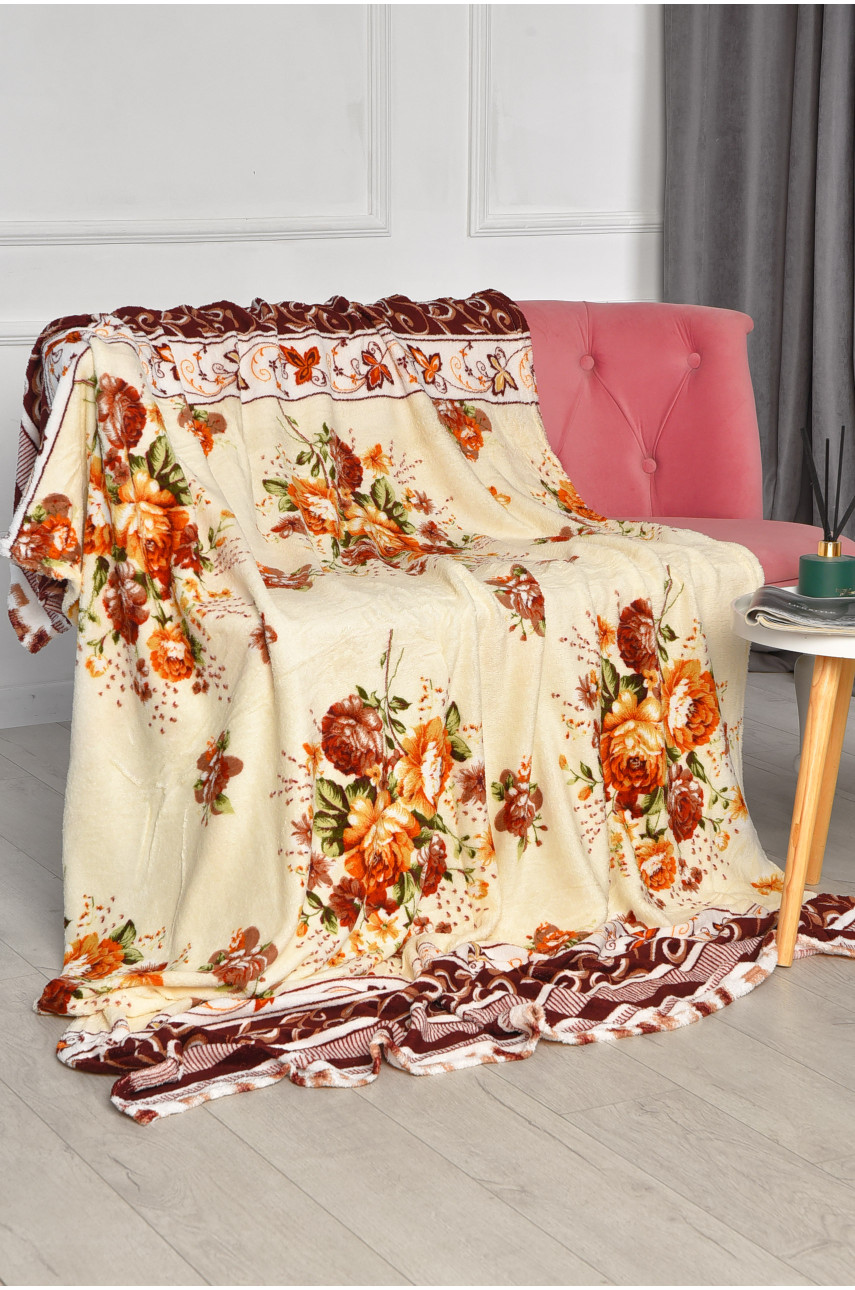 Плед молочного цвета с принтом размер 150*200 206391