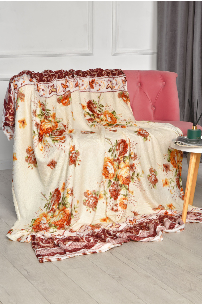 Плед молочного цвета с принтом размер 150*200 206391