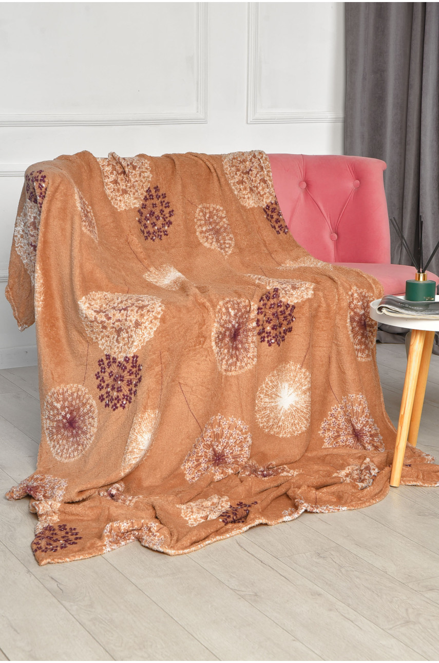 Плед бежевого цвета с принтом размер 150*200 206392