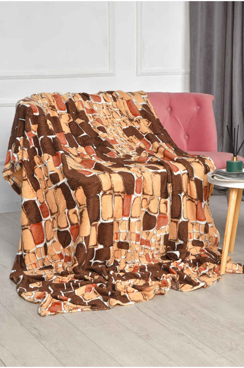 Плед бежевого цвета с принтом размер 150*200 206393