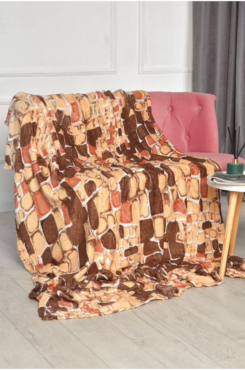 Плед бежевого цвета с принтом размер 150*200 206393