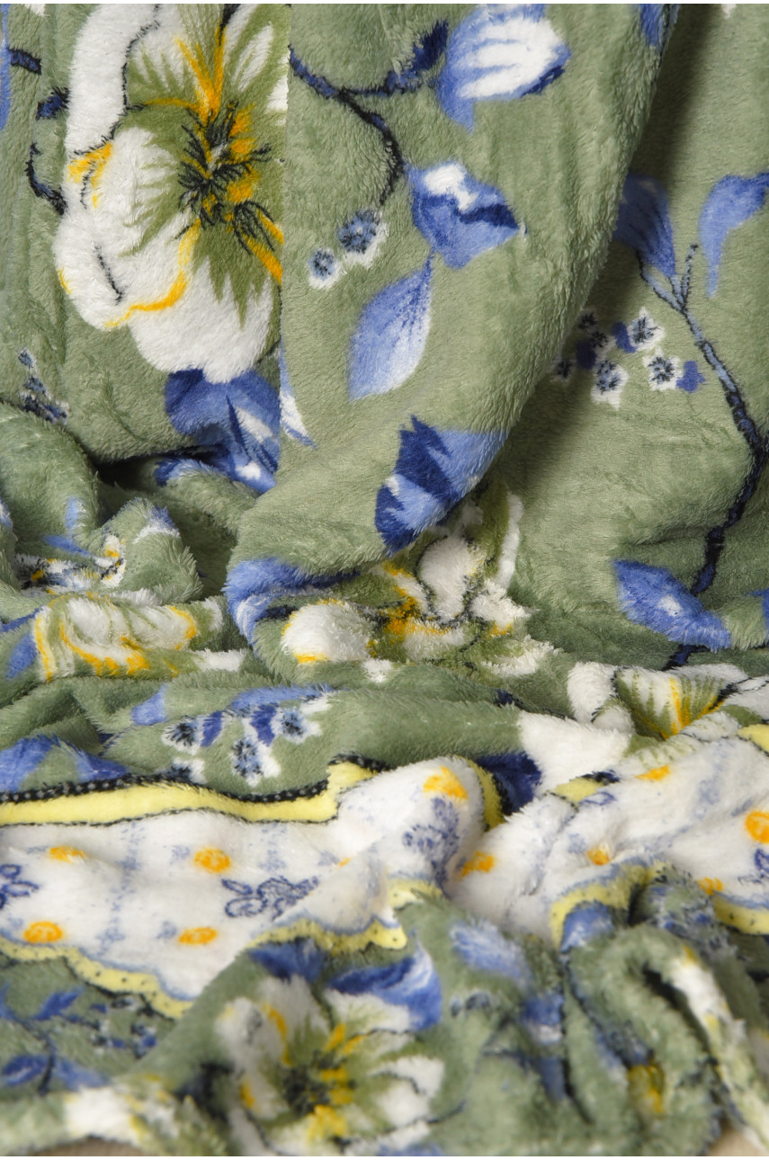 Плед зеленого цвета с принтом размер 150*200 206396