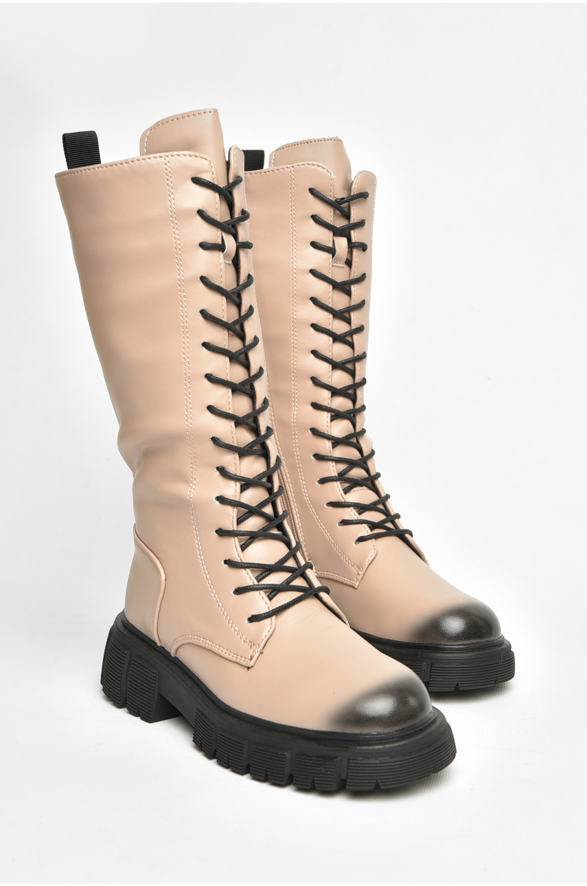 Сапоги демисезонные детские девочка бежевого цвета С30801-3 206409