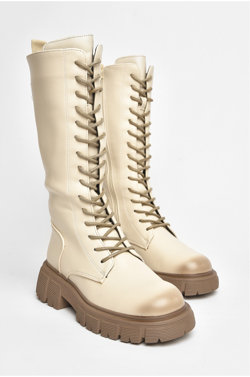 Сапоги демисезонные детские девочка бежевого цвета С30801-6 206410