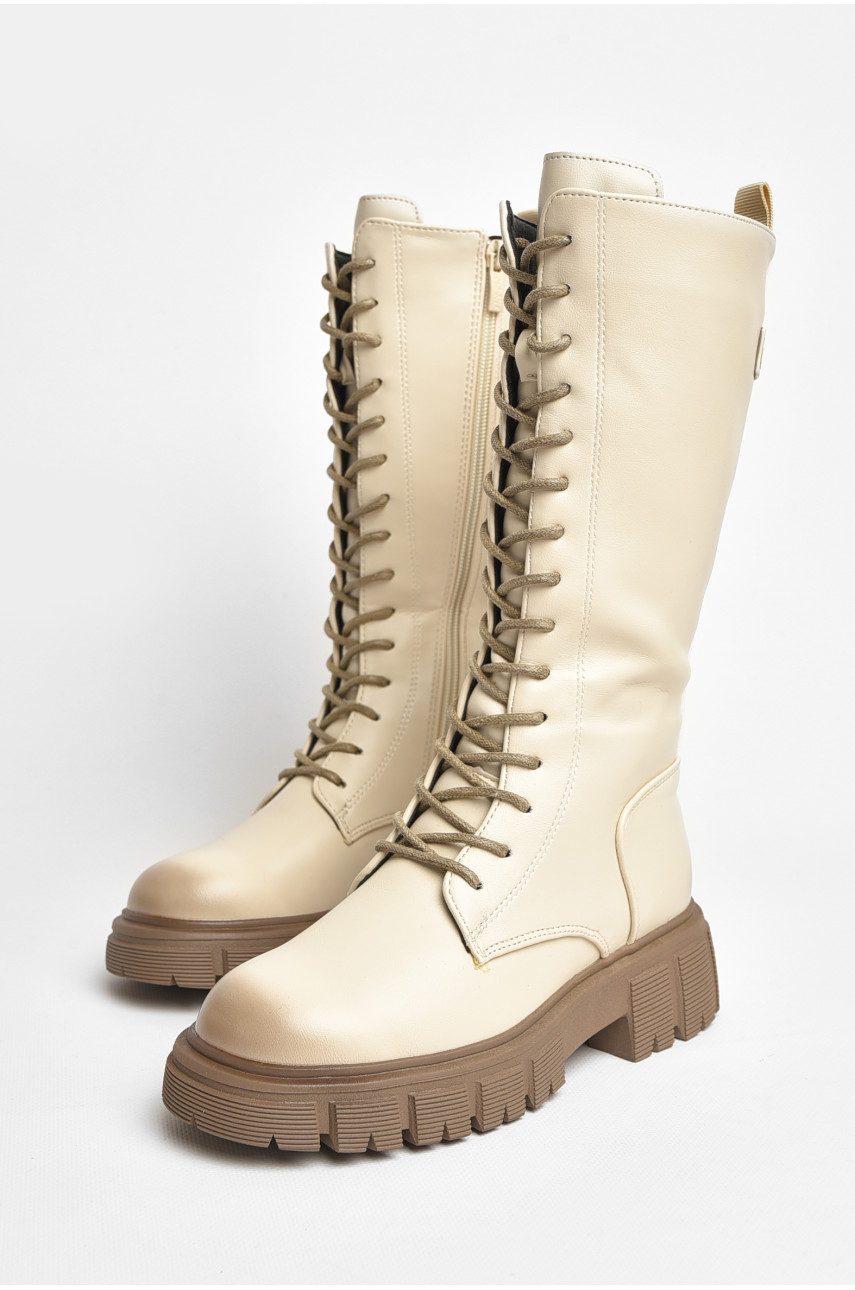 Сапоги демисезонные детские девочка бежевого цвета С30801-6 206410