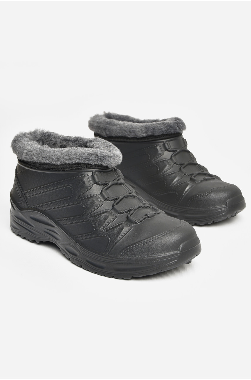 Галоши мужские на меху черного цвета В-115А 206427