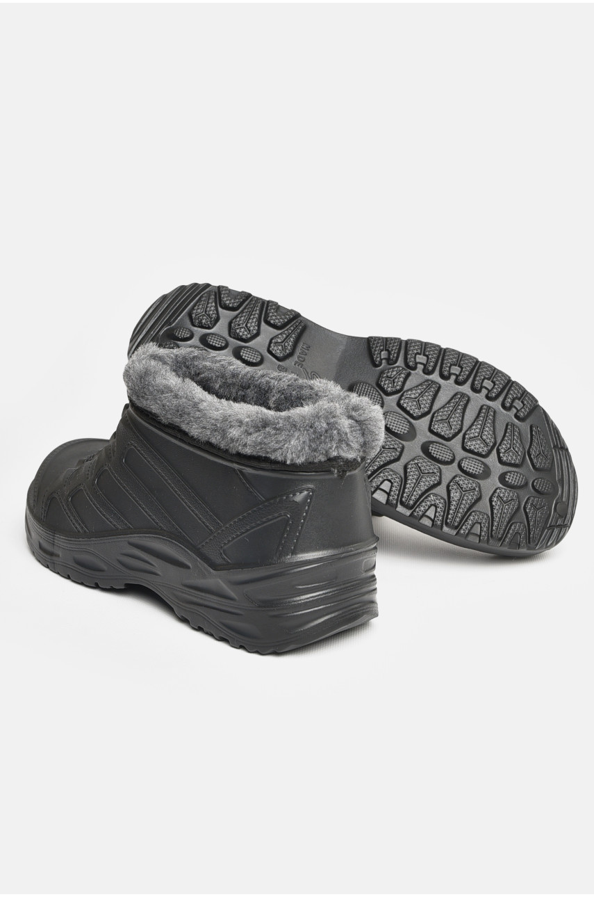 Калоші чоловічі на хутрі чорного кольору В-115А 206427