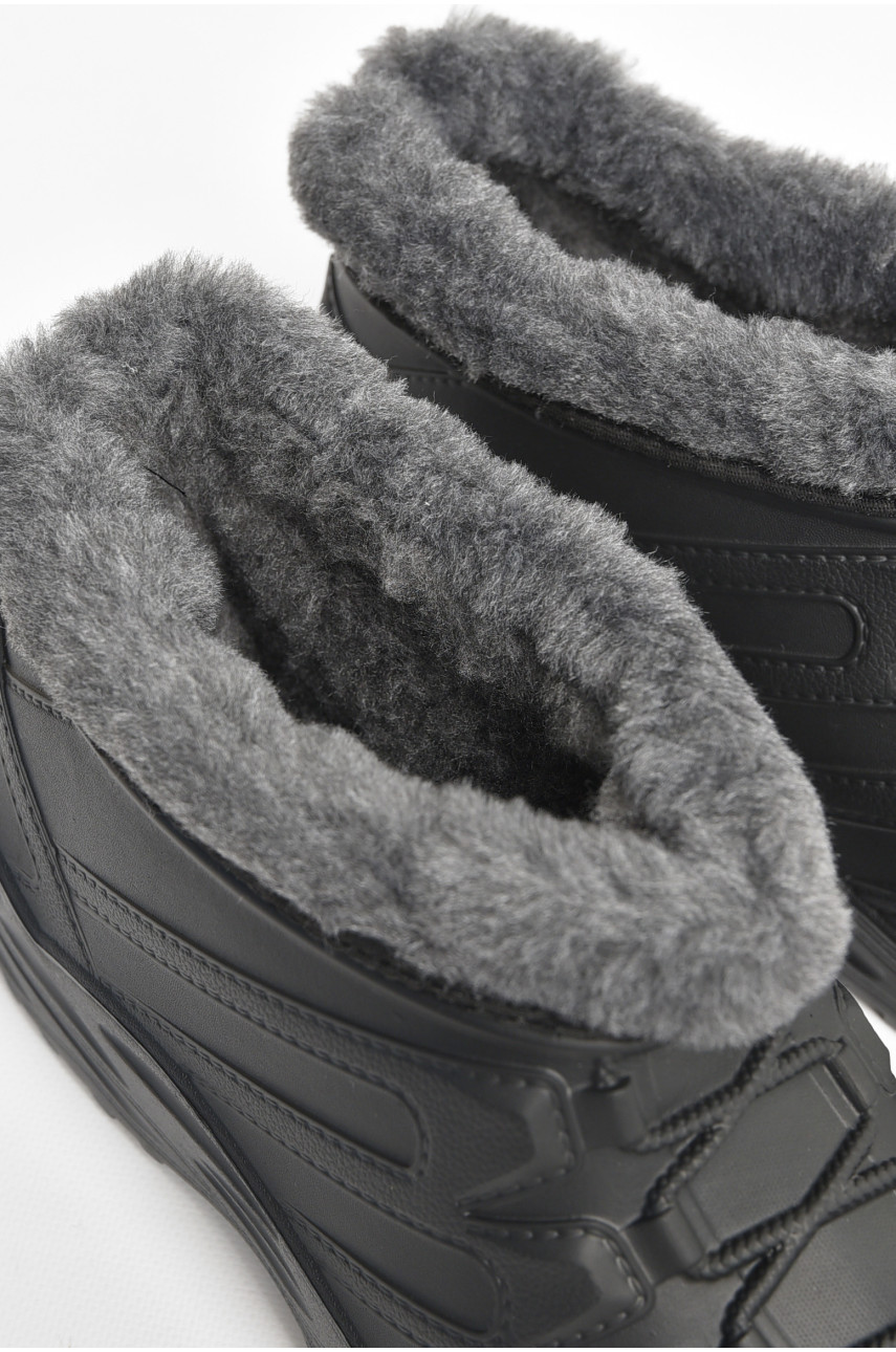 Калоші чоловічі на хутрі чорного кольору В-115А 206427