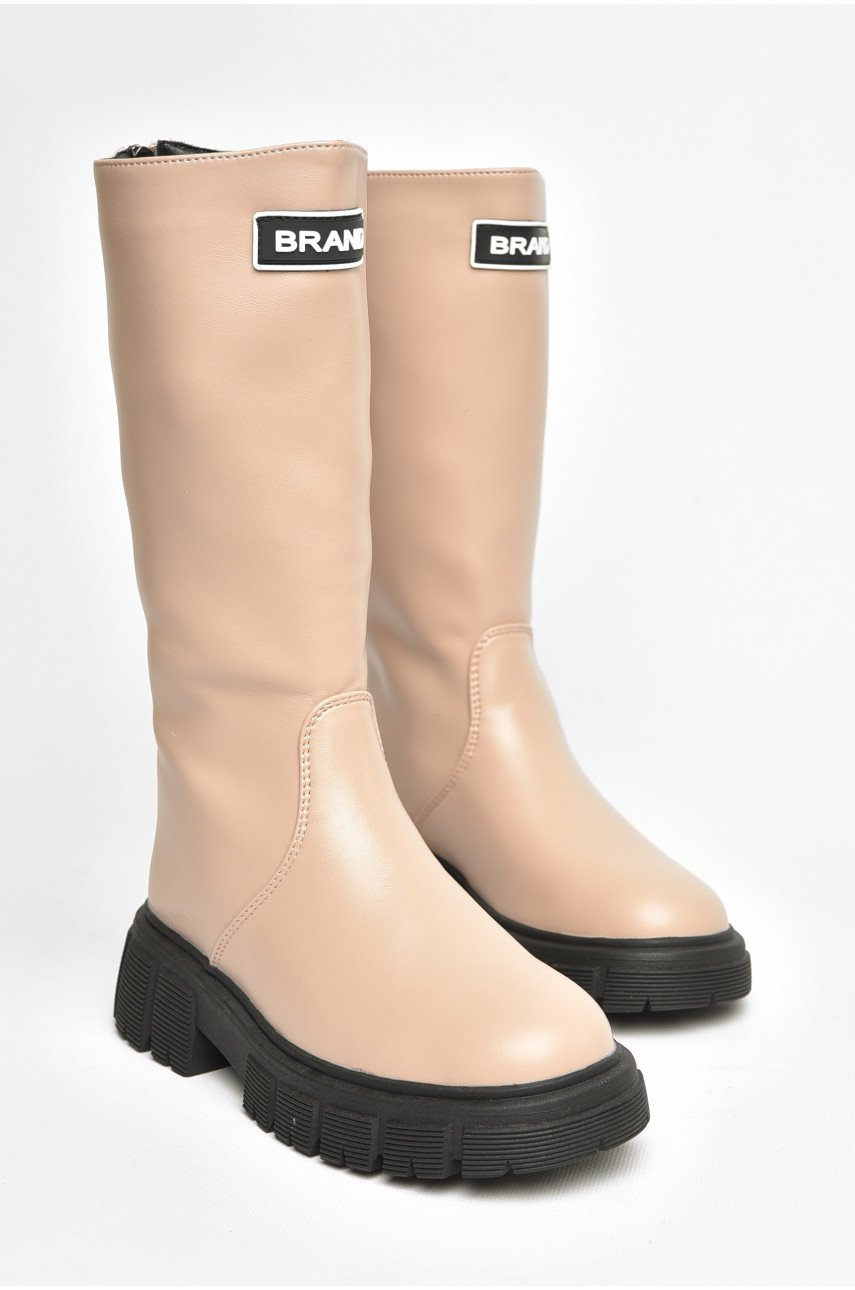 Сапоги демисезонные детские девочка бежевого цвета С30800-3 206440