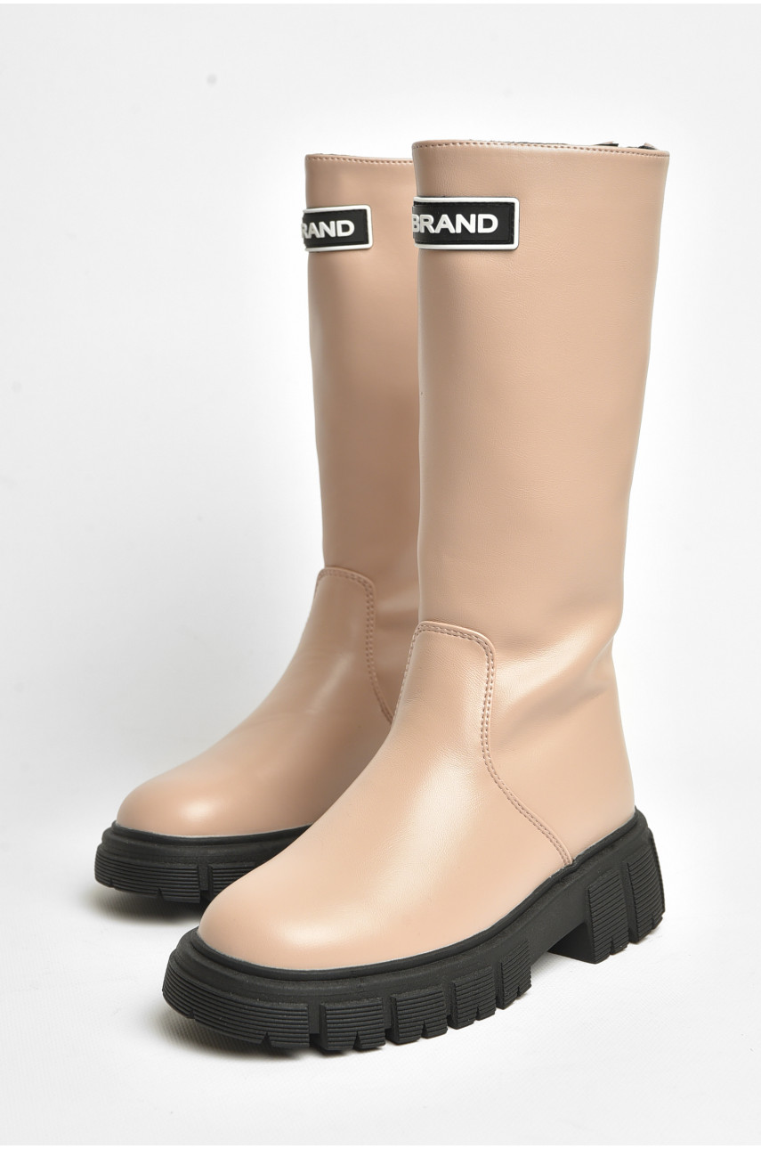 Сапоги демисезонные детские девочка бежевого цвета С30800-3 206440