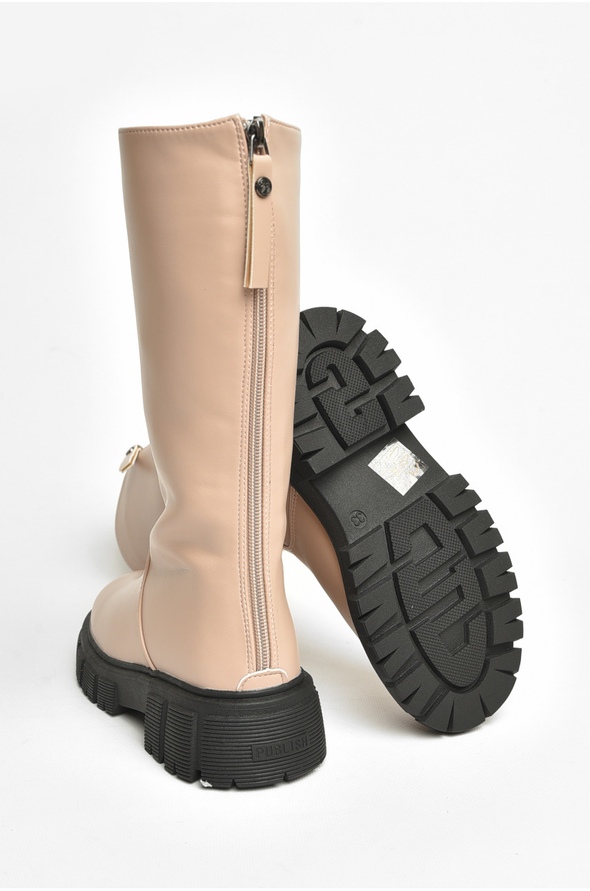 Сапоги демисезонные детские девочка бежевого цвета С30800-3 206440