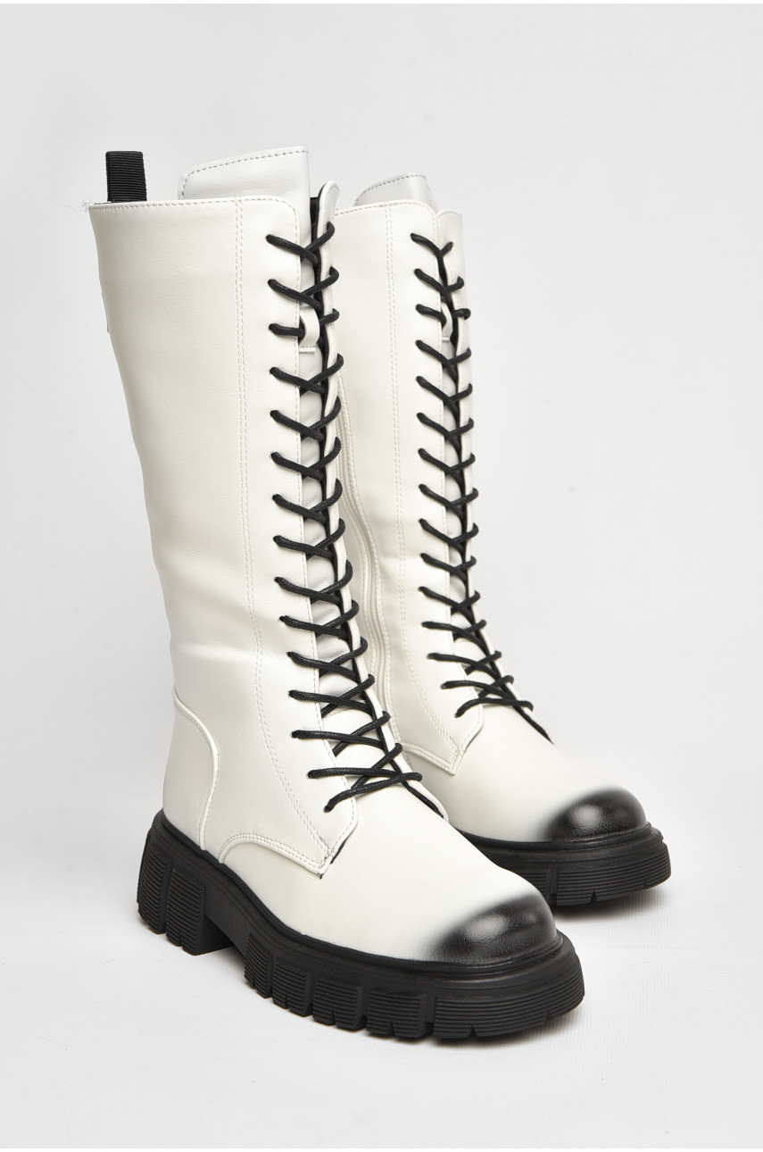 Сапоги демисезонные детские девочка белого цвета С30801-7 206441