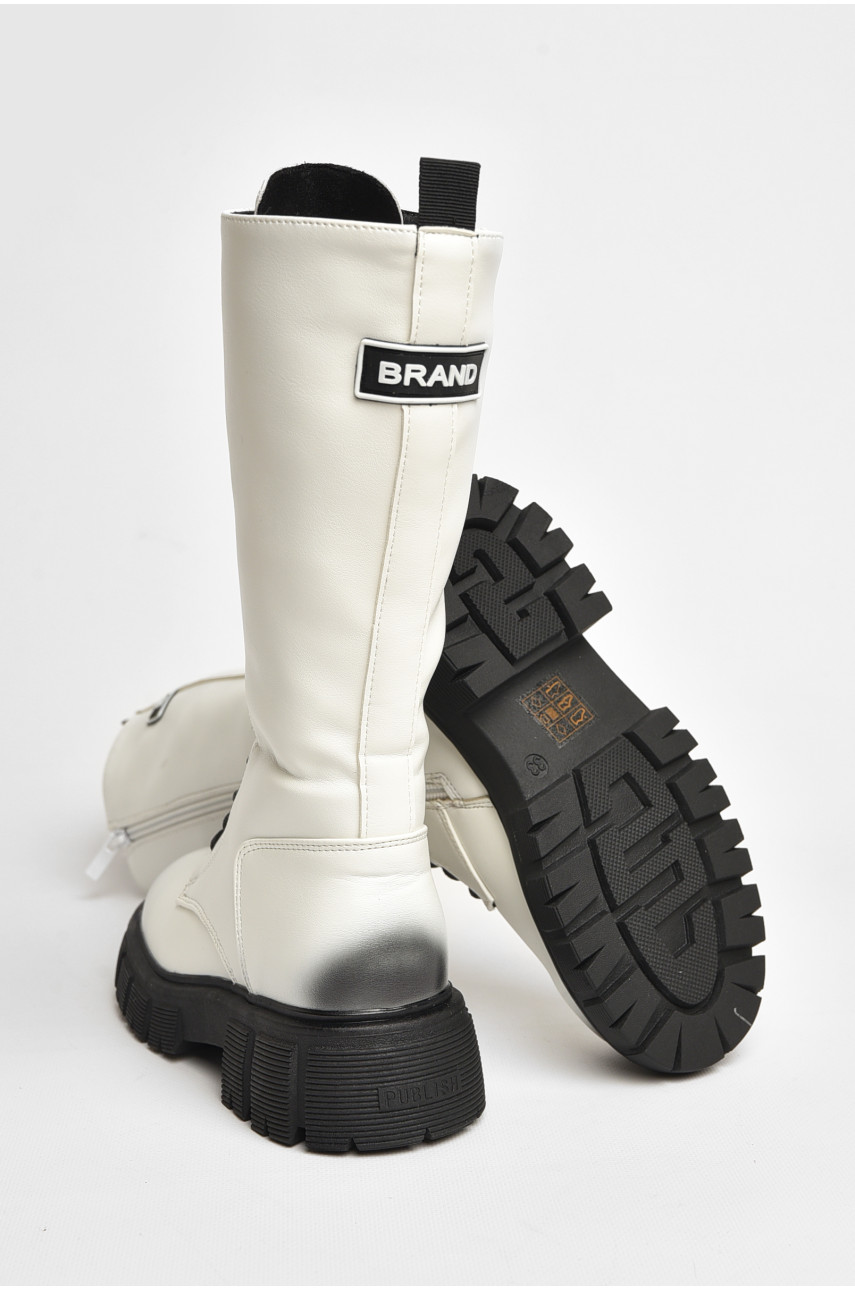 Сапоги демисезонные детские девочка белого цвета С30801-7 206441