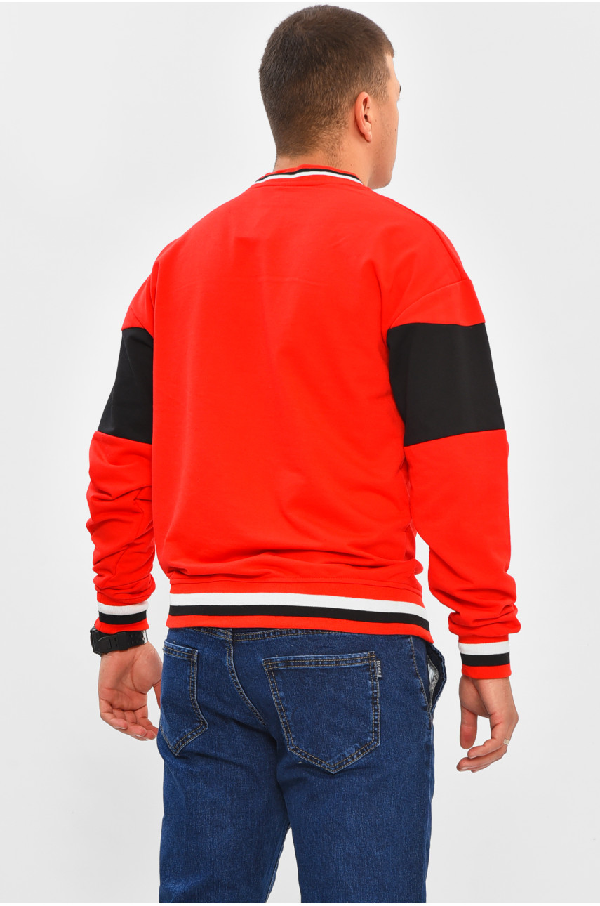 Худи мужское красного цвета с принтом 206454 Худи мужское красного цвета с принтом 206454