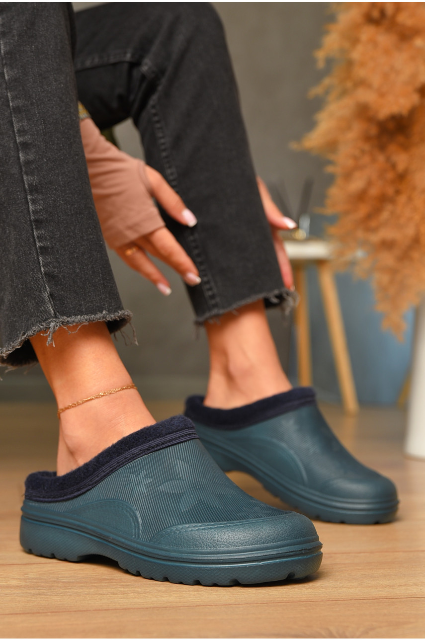 Галоши женские без задника утепленные синего цвета ГП-24 206460