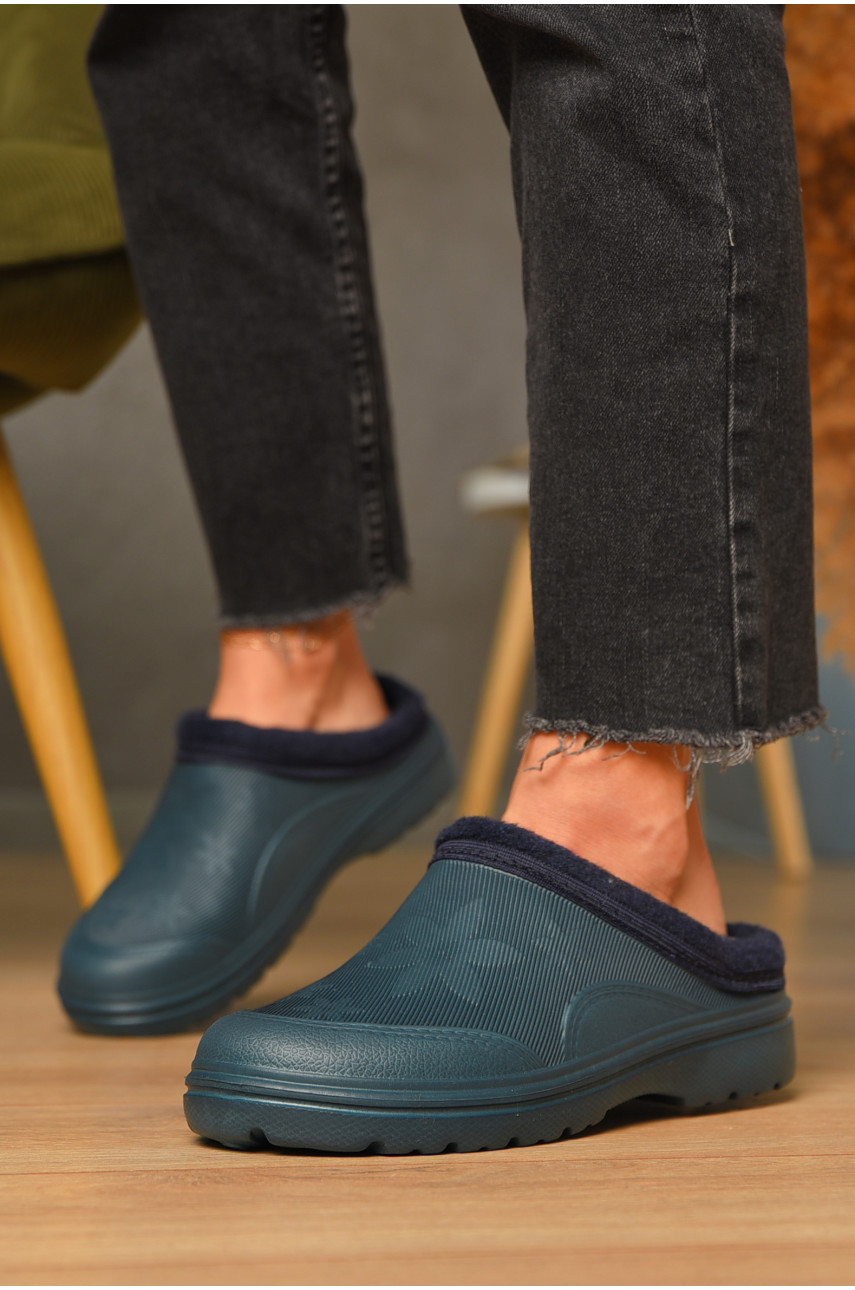 Галоши женские без задника утепленные синего цвета ГП-24 206460